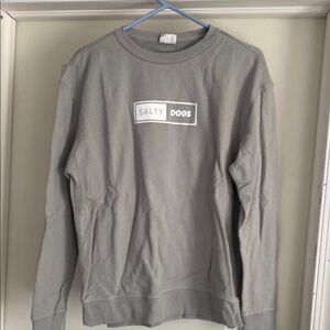 Gray unisex medium Salty Dogs crew neck sweatshirt. Lightweight sweatshirt